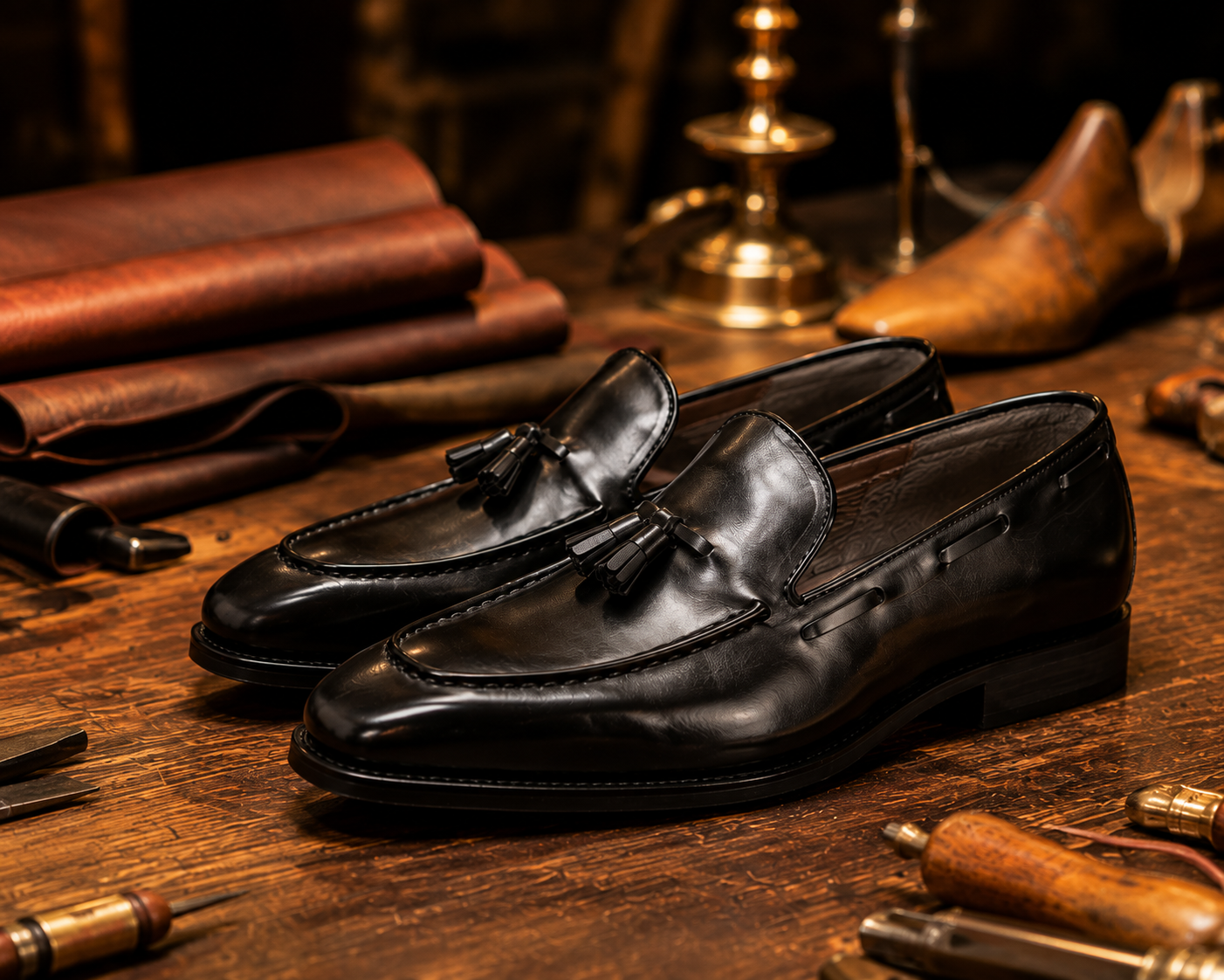 Roma Tassel Loafer- Black