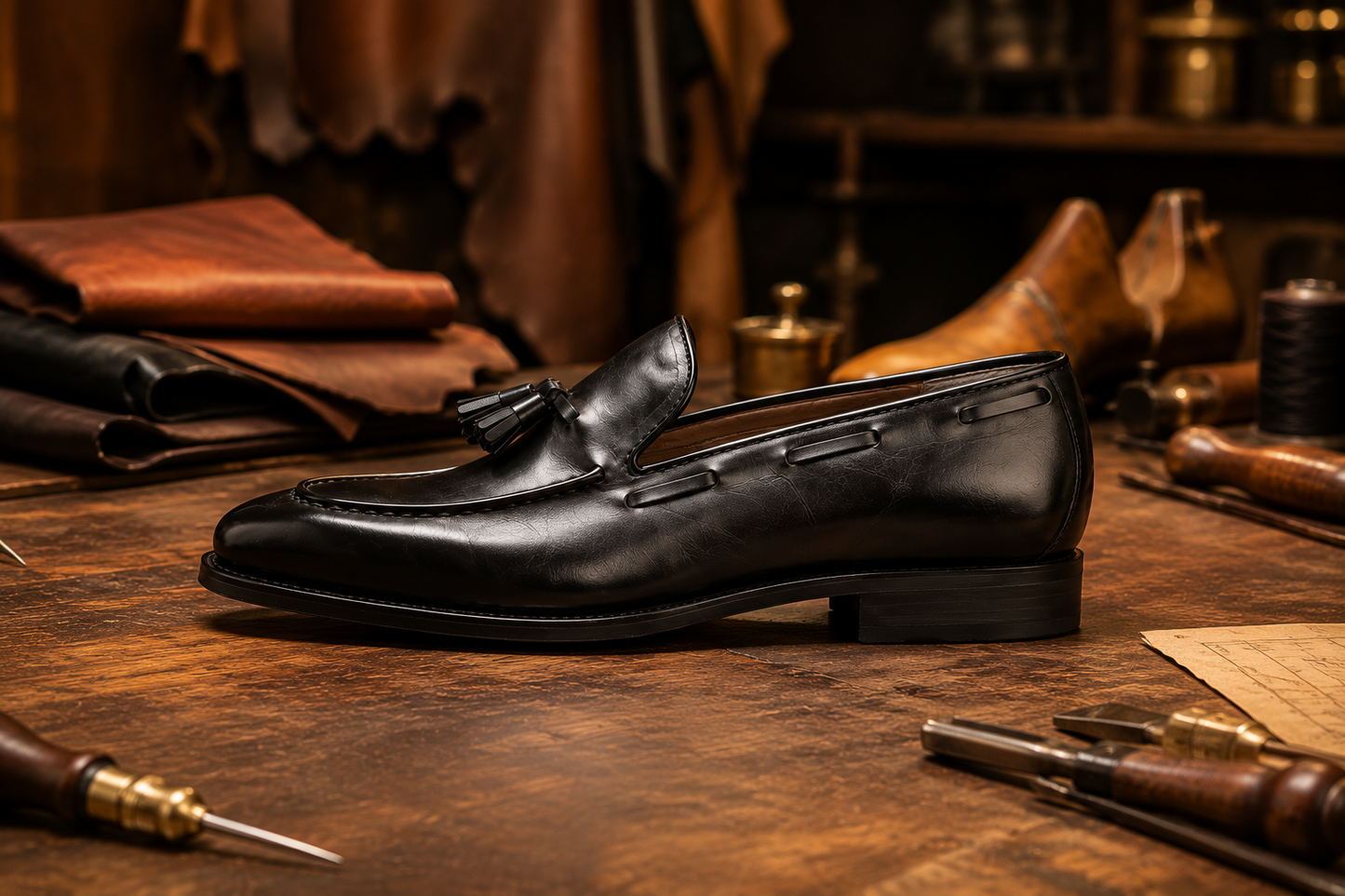 Roma Tassel Loafer- Black