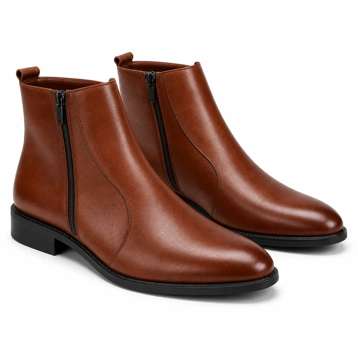 Cognac Chelsea Zipper