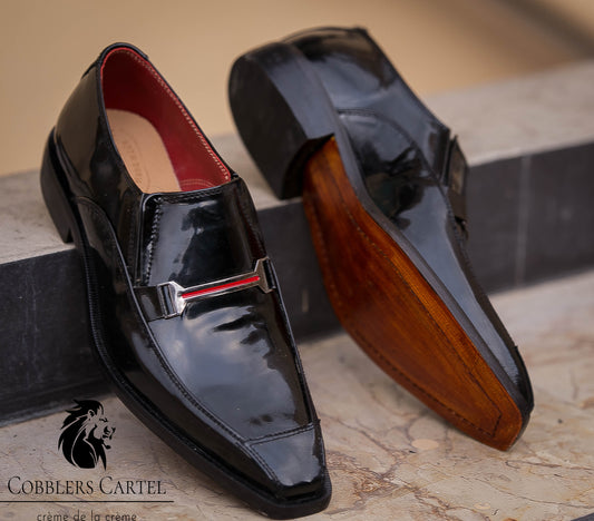 Moccasin Black Patent