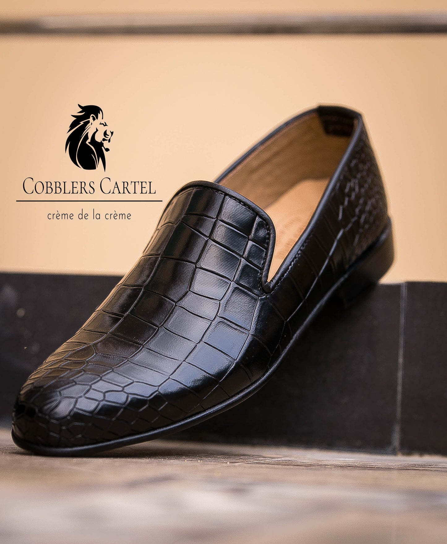 Black Reptile Loafers