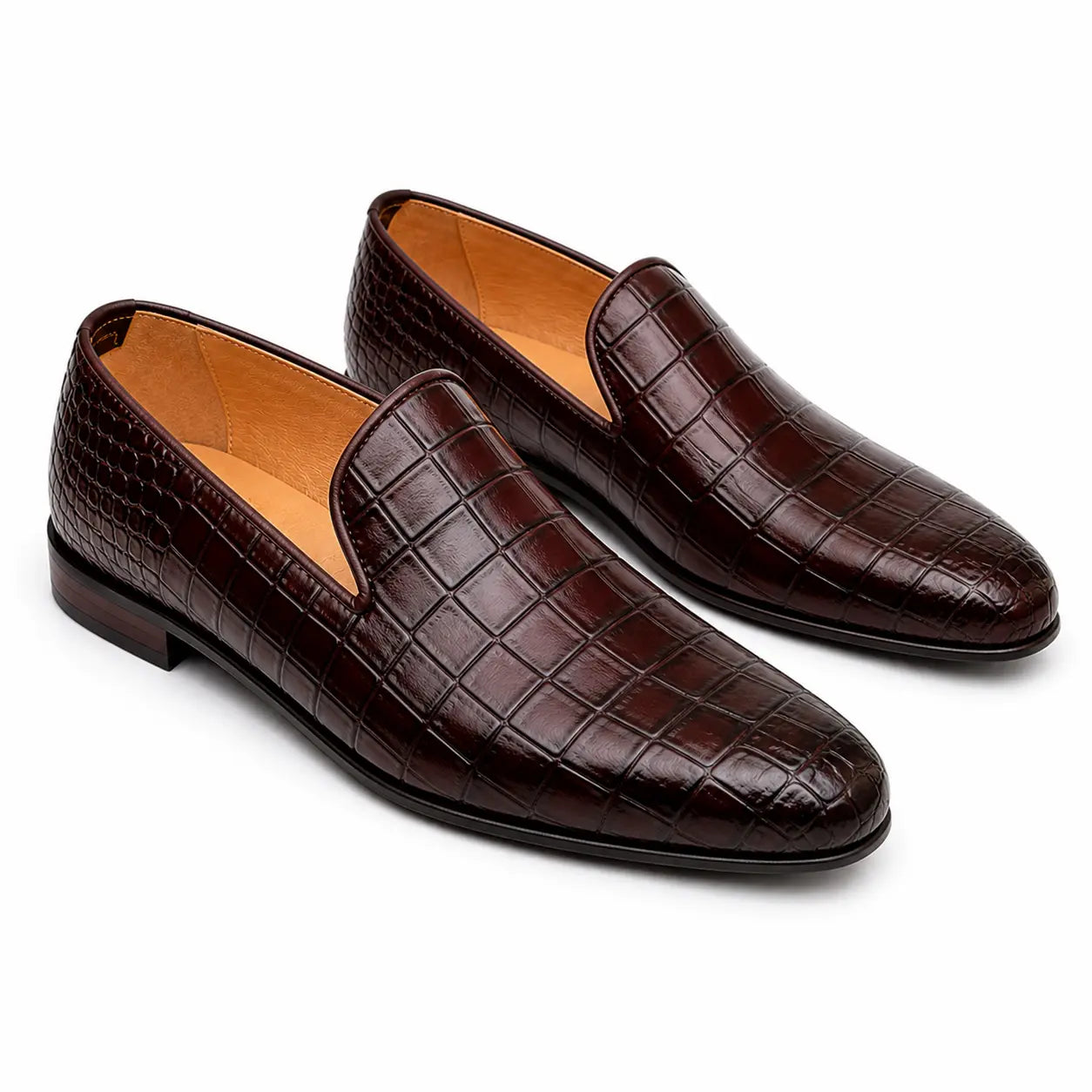 Burgundy Reptile Loafers