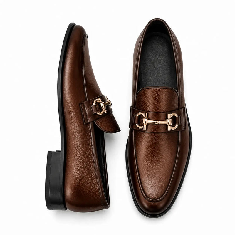 Shinny Coffee Penny loafers