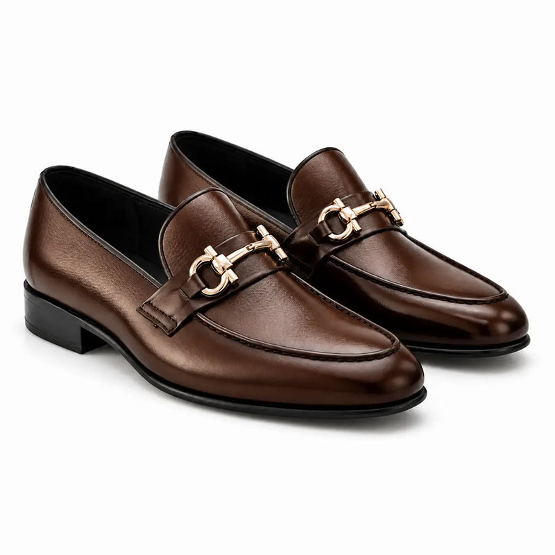 Shinny Coffee Penny loafers