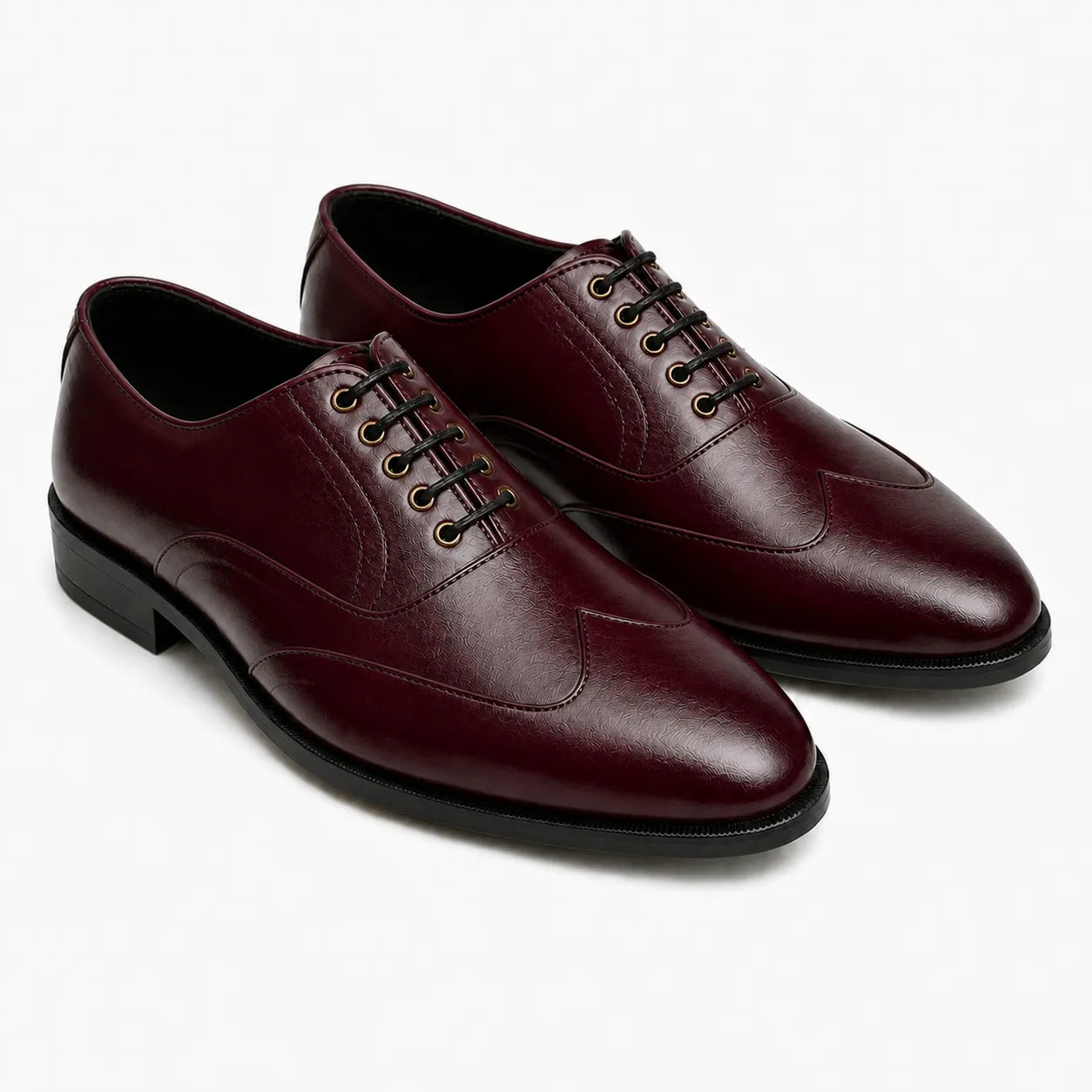 Burgundy Wingtip Oxfords