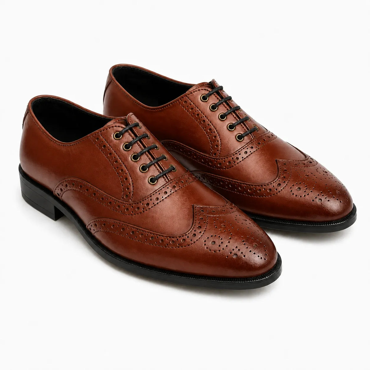Cognac Wingtip Oxfords